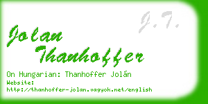jolan thanhoffer business card